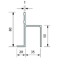 Sliding Door Guide Track with Leg  81x57mm x 5m
