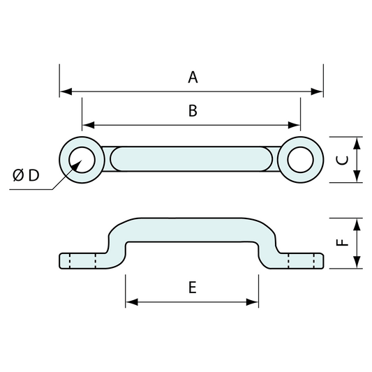 Footman Loop Stainless Steel 93mm