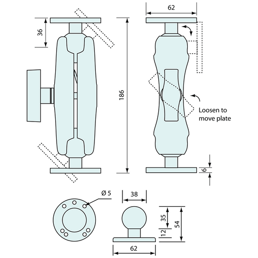 Unidirectional Mount Large 186mm