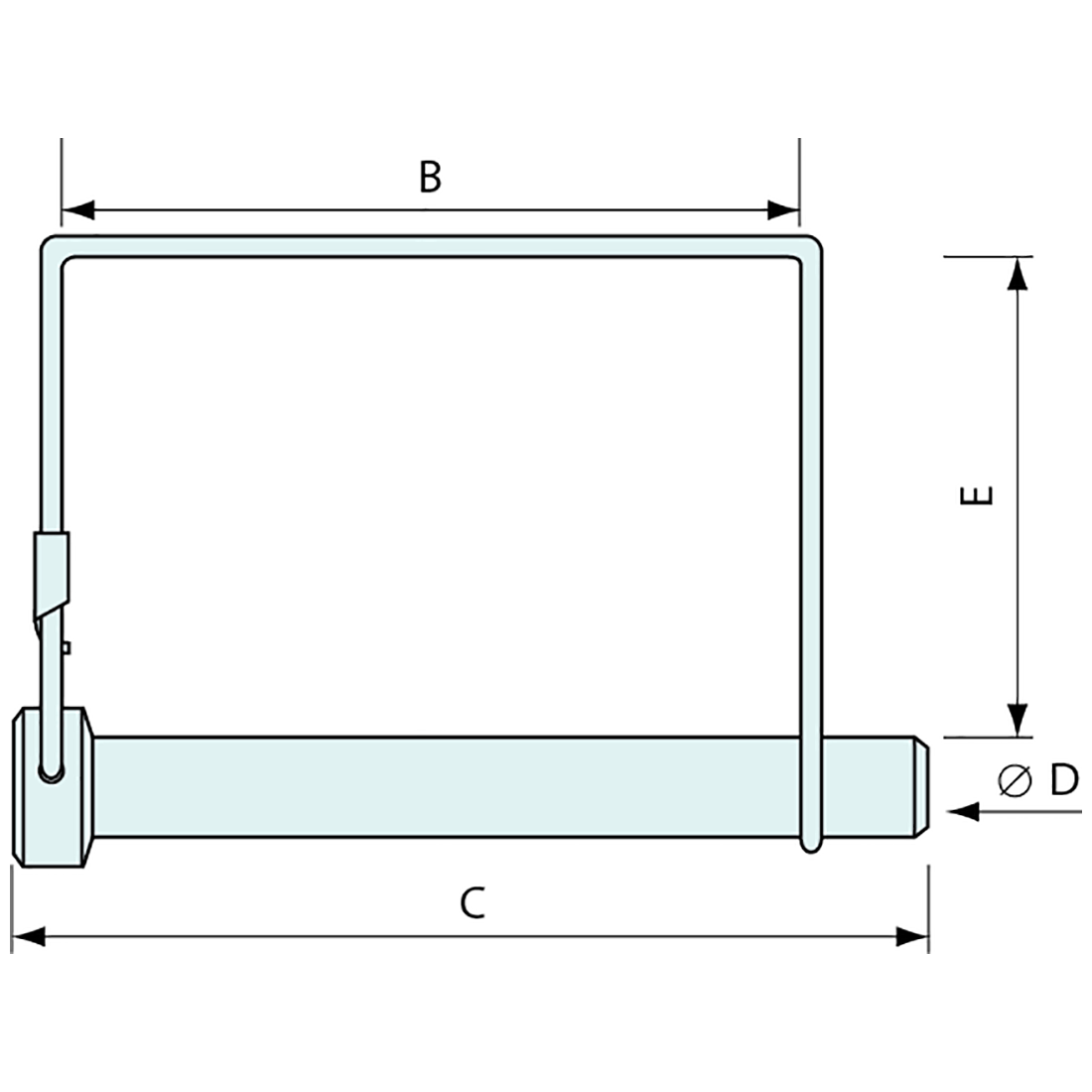 Square Shaft Locking Pin SS 316 9.5 x 87mm – Co-Mac