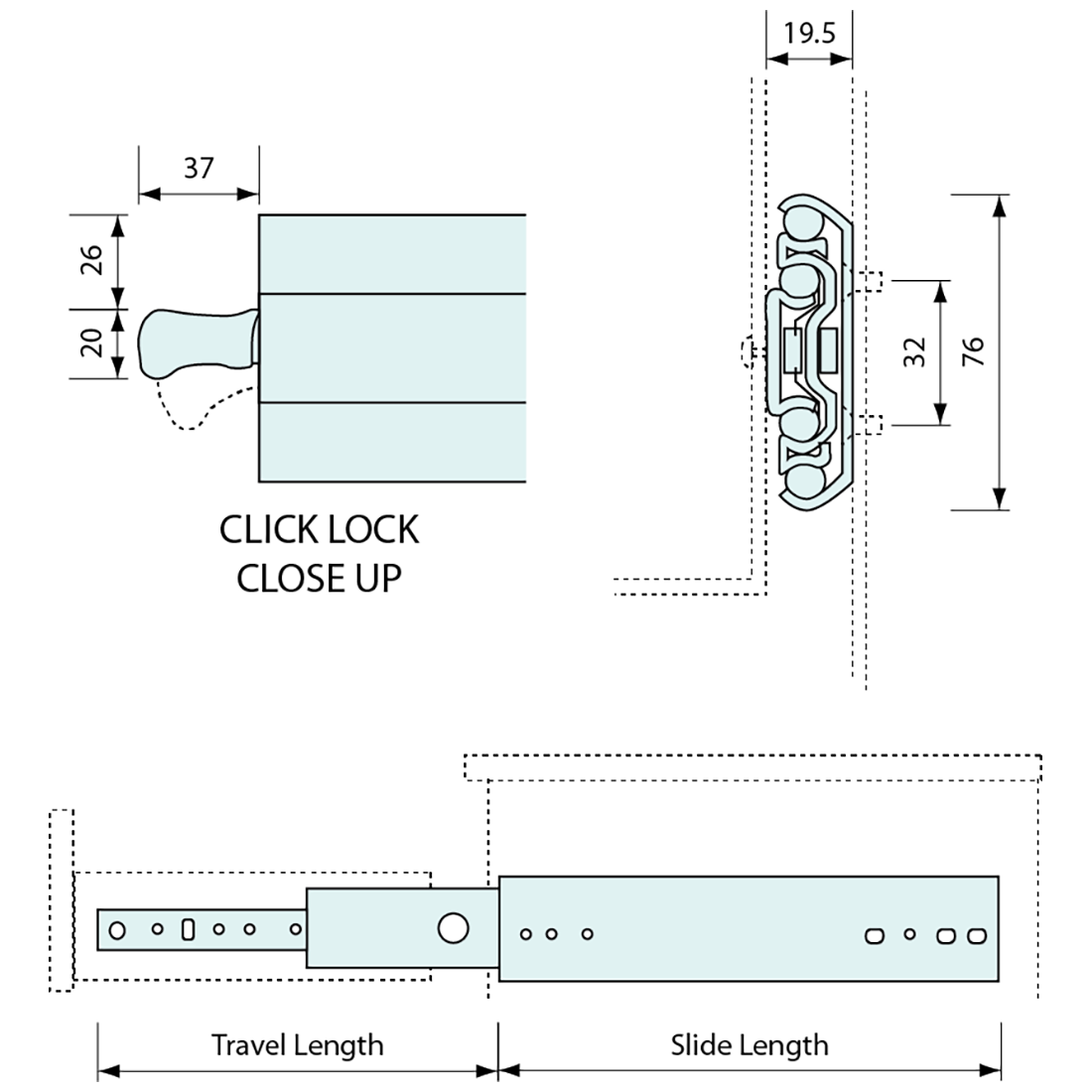 Heavy Duty Drawer Slide Lock In and Out Zinc Plated 711mm 200kg – Co-Mac