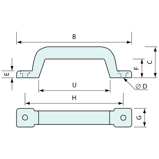 Moulded Grab Handle Steel Core Black 276mm