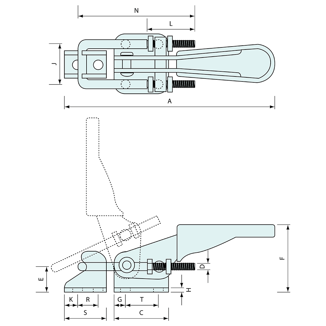 Hold Down Latch Stainless Steel 235mm