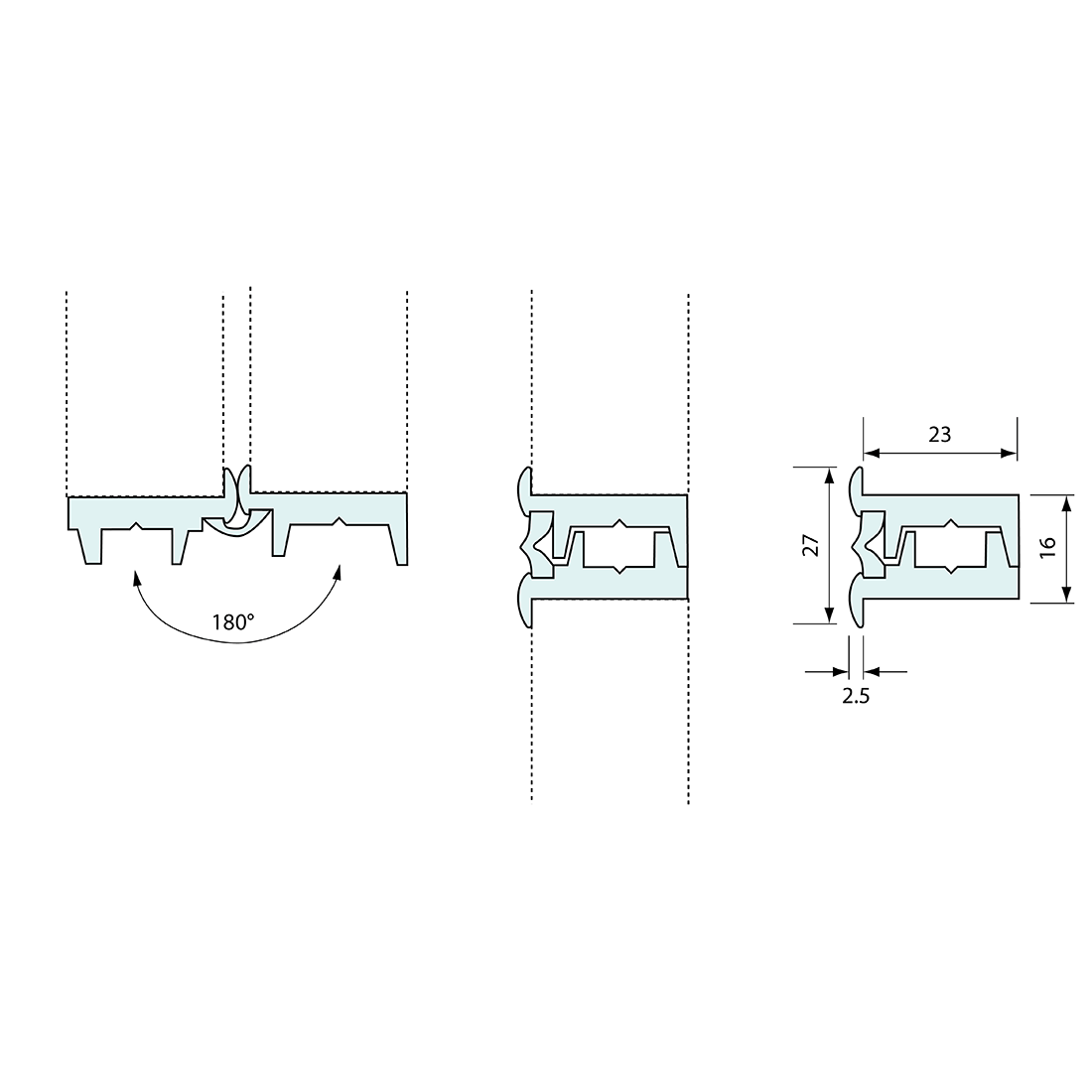 Continuous Hinge Black 1.5m
