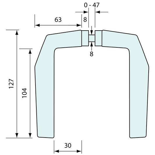 L Handle Set Aluminium