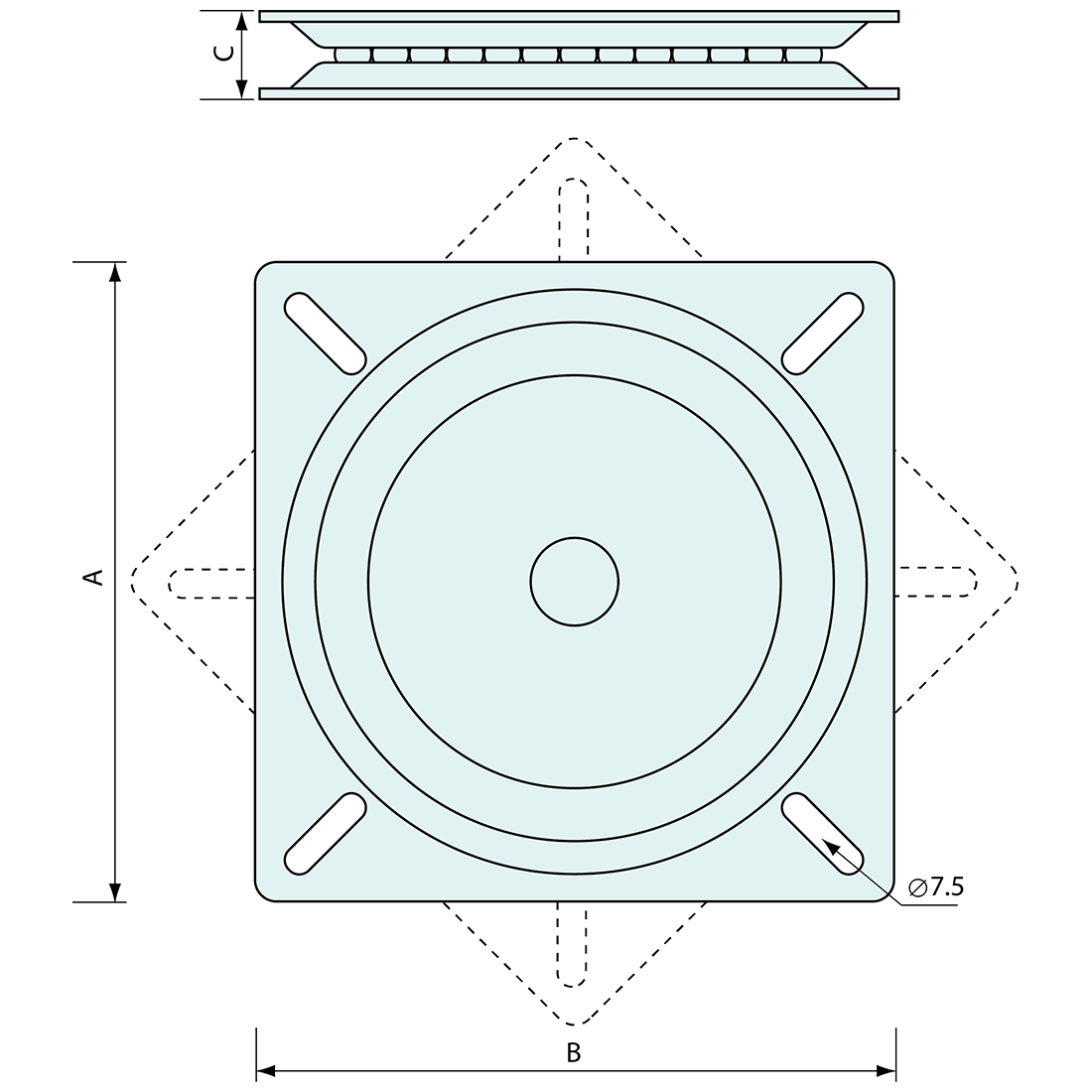 Lazy Susan Swivel Plate 175mm 200kg Load