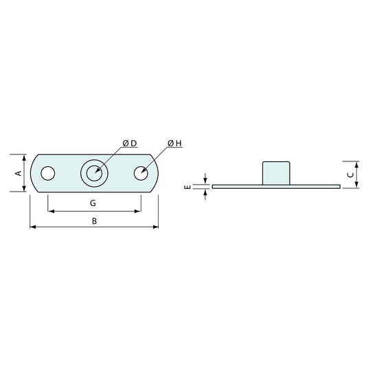 Pipe Clamp Base Plate 316 SS M12/M10