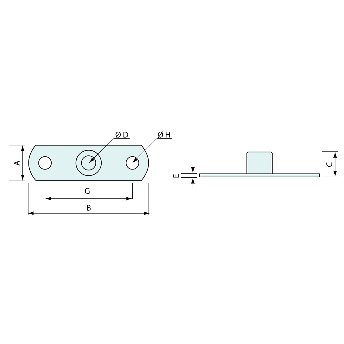 Pipe Clamp Base Plate Zinc Plated M10