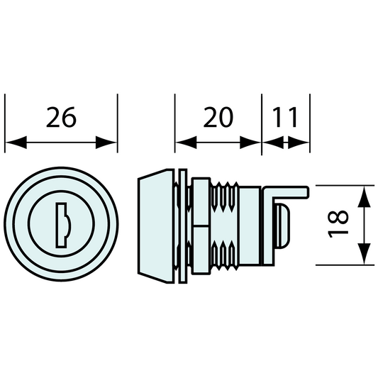 Replacement Drop T Cam Lock Round Face
