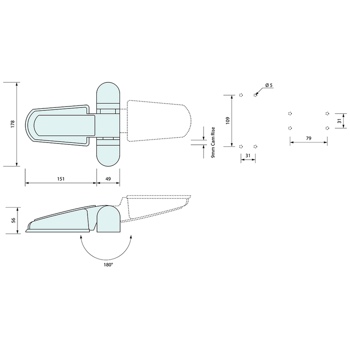 Self Closing Rising Hinge – Co-Mac