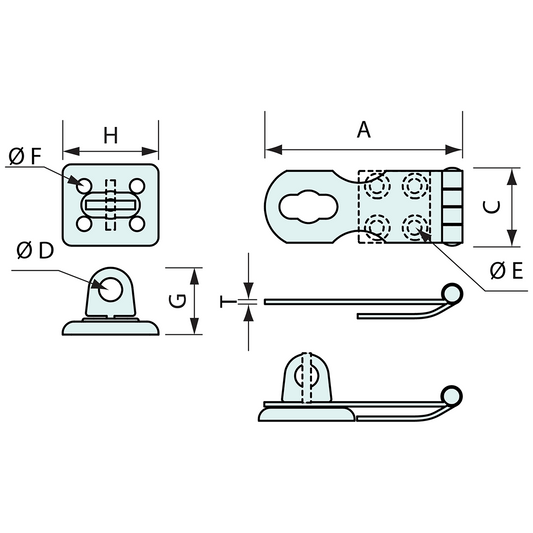 Hasp and Twist Lock Staple Stainless Steel 68mm