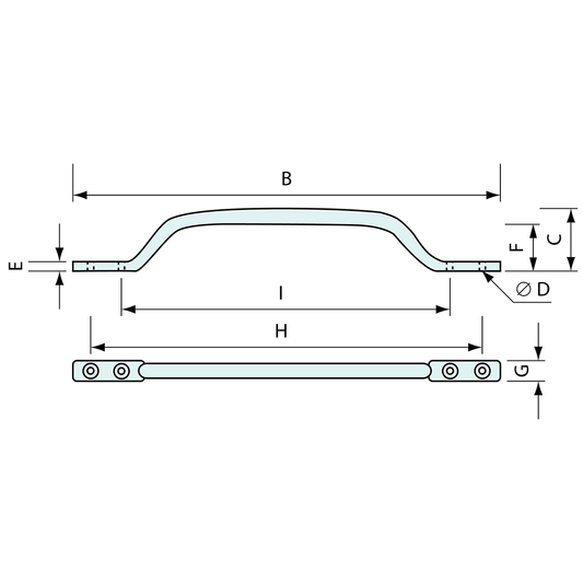 Handrail Aluminium 730.3mm