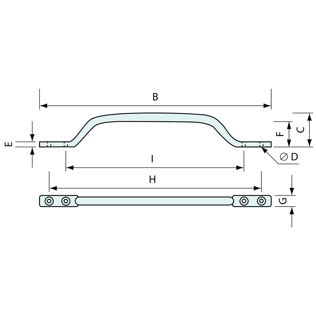 Handrail Chrome 730.3mm