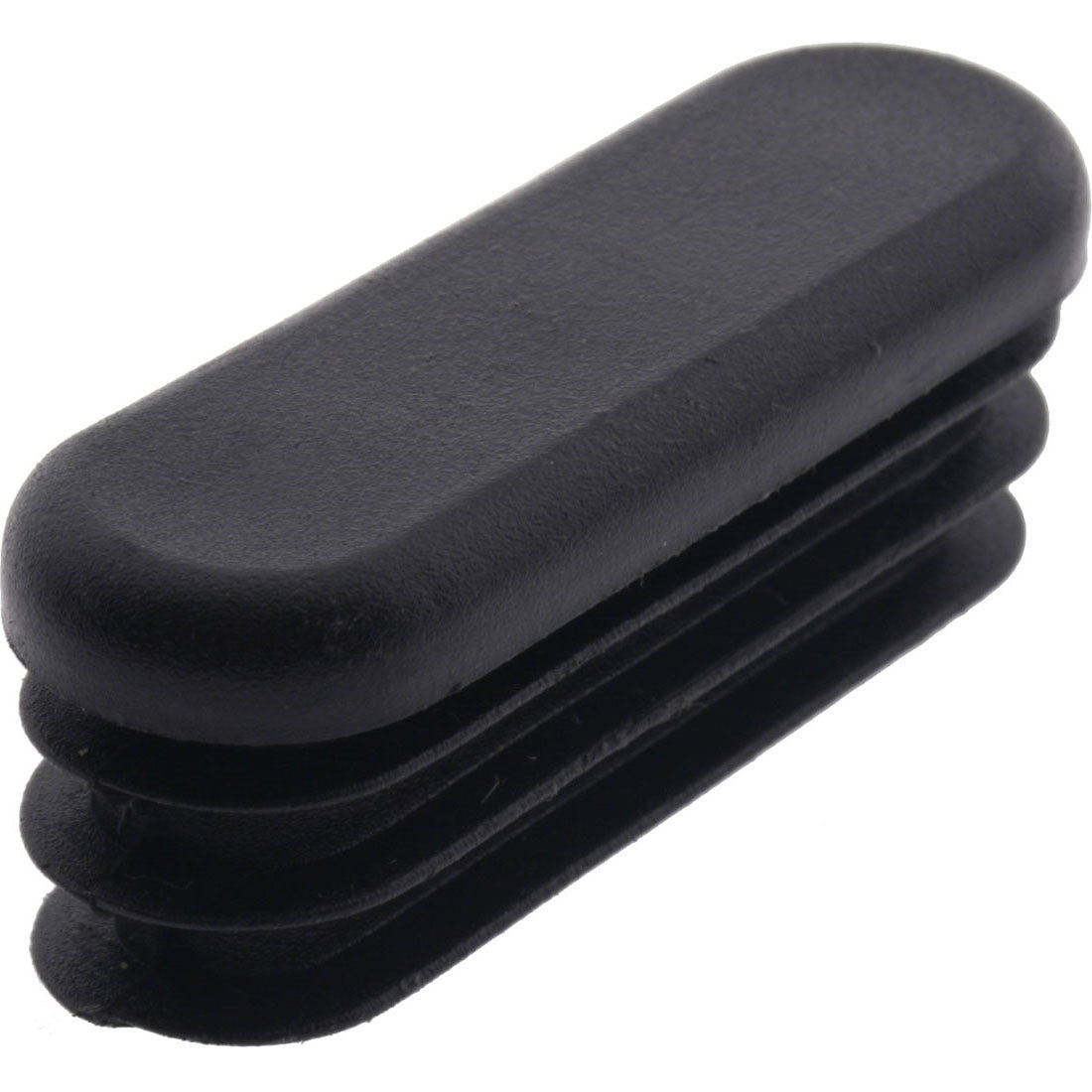 Oval Plug Ribbed Black 50.8x16.0mm