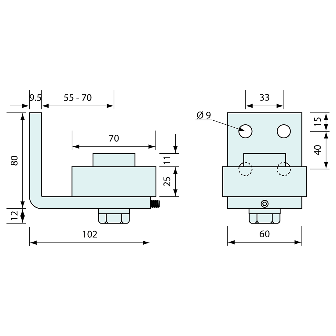 Weld On Top Roller Hinge Zinc Plated 100mm 500kg Load