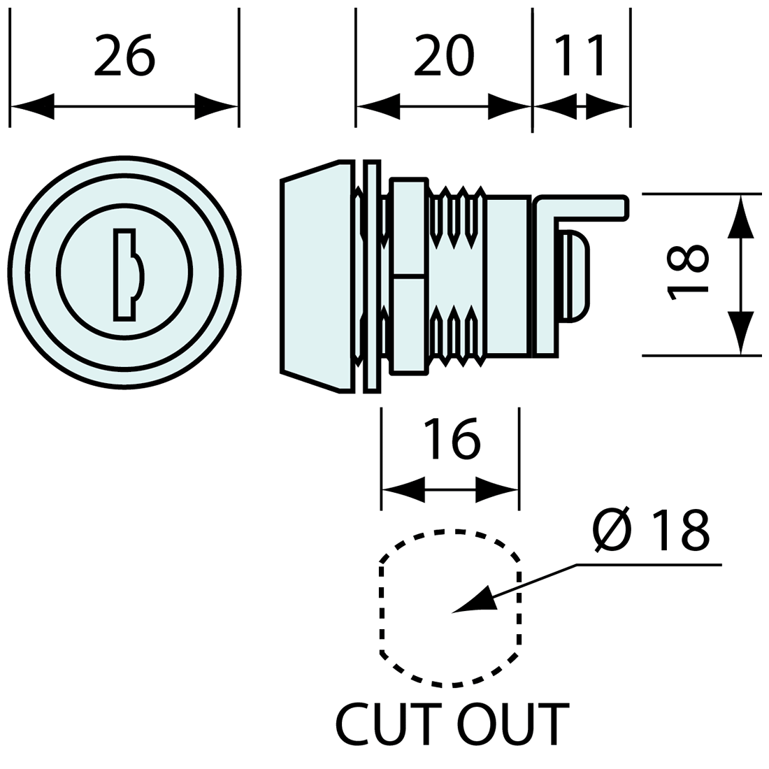 Replacement Drop T Cam Lock Round Face