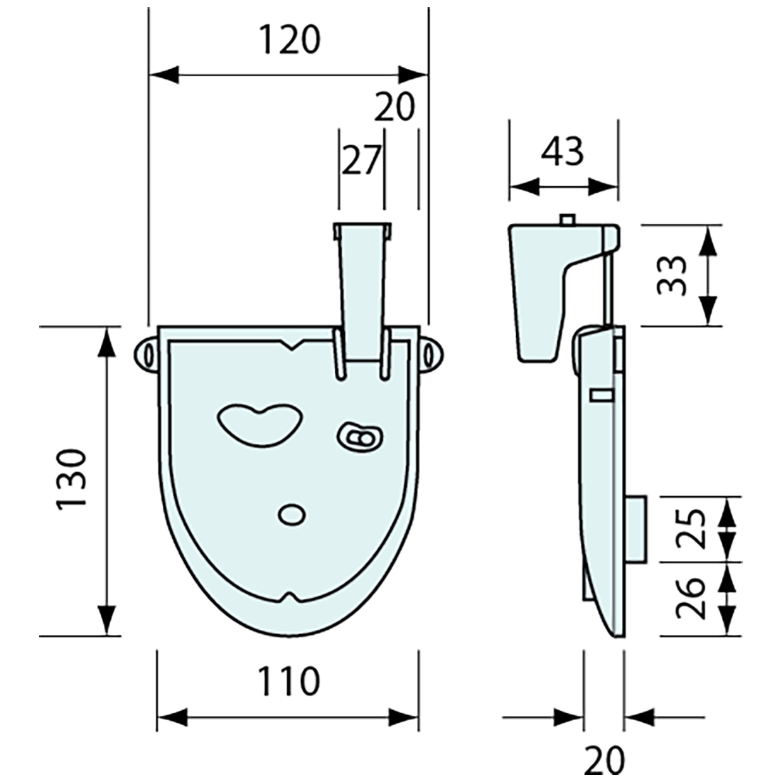 Manual Wheelie Bin Hook Slam Lock