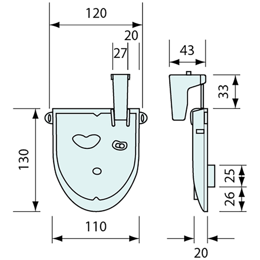 Manual Wheelie Bin Hook Slam Lock
