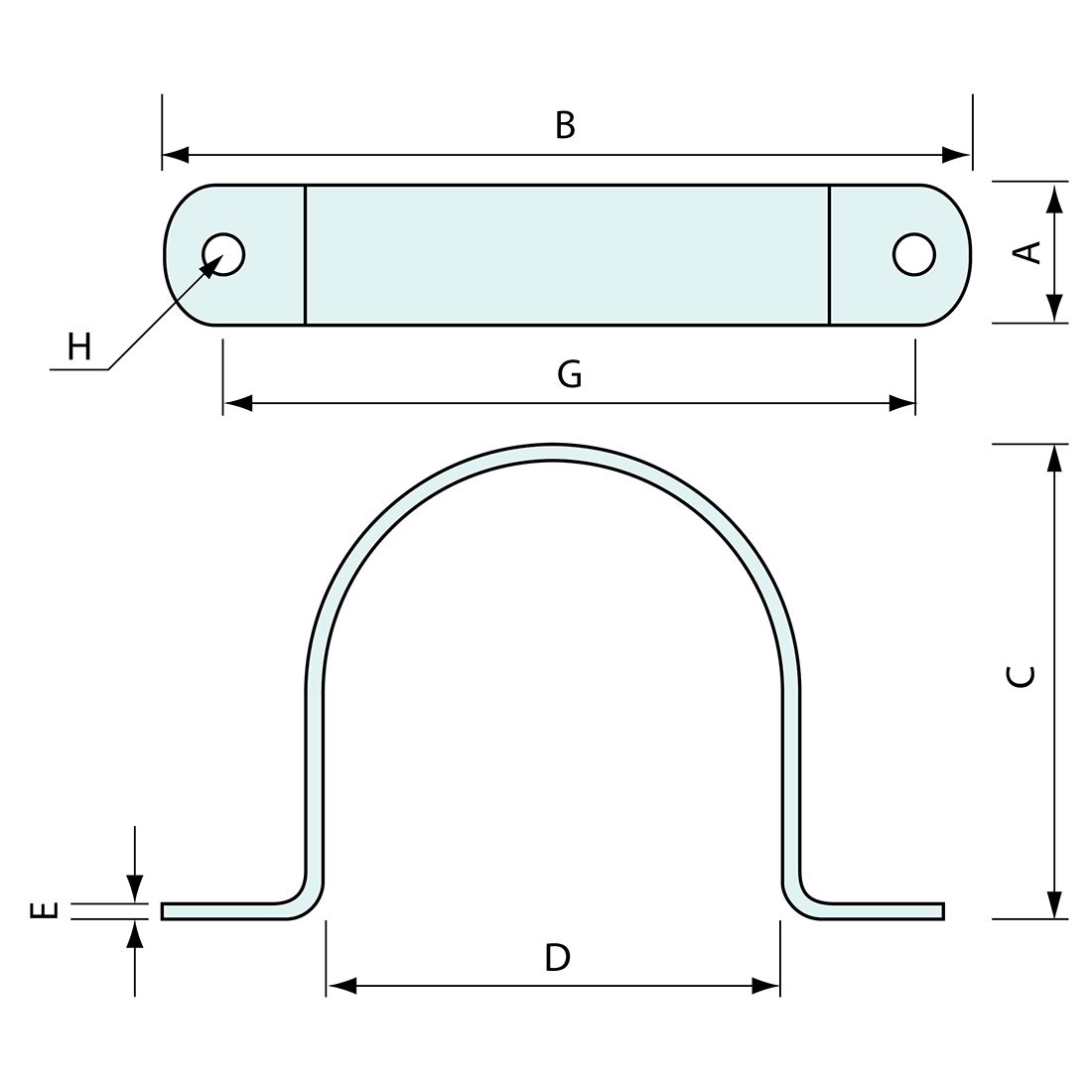 Tube Pipe Clamp Saddle Galvanised 76mm