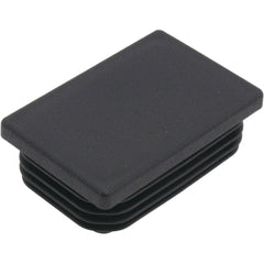 Rectangle Plug Ribbed Black 60x40mm