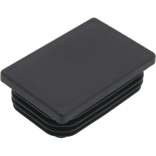 Rectangle Plug Ribbed Black 60x40mm