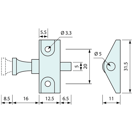 Mini Spring Latch Nylon 5mm