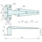 Cooler Hinge Non Rising White 279mm