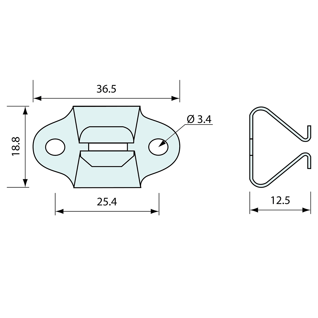 Quarter Turn Fastener Spring Clip Stainless Steel 16mm
