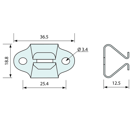Quarter Turn Fastener Spring Clip Stainless Steel 16mm