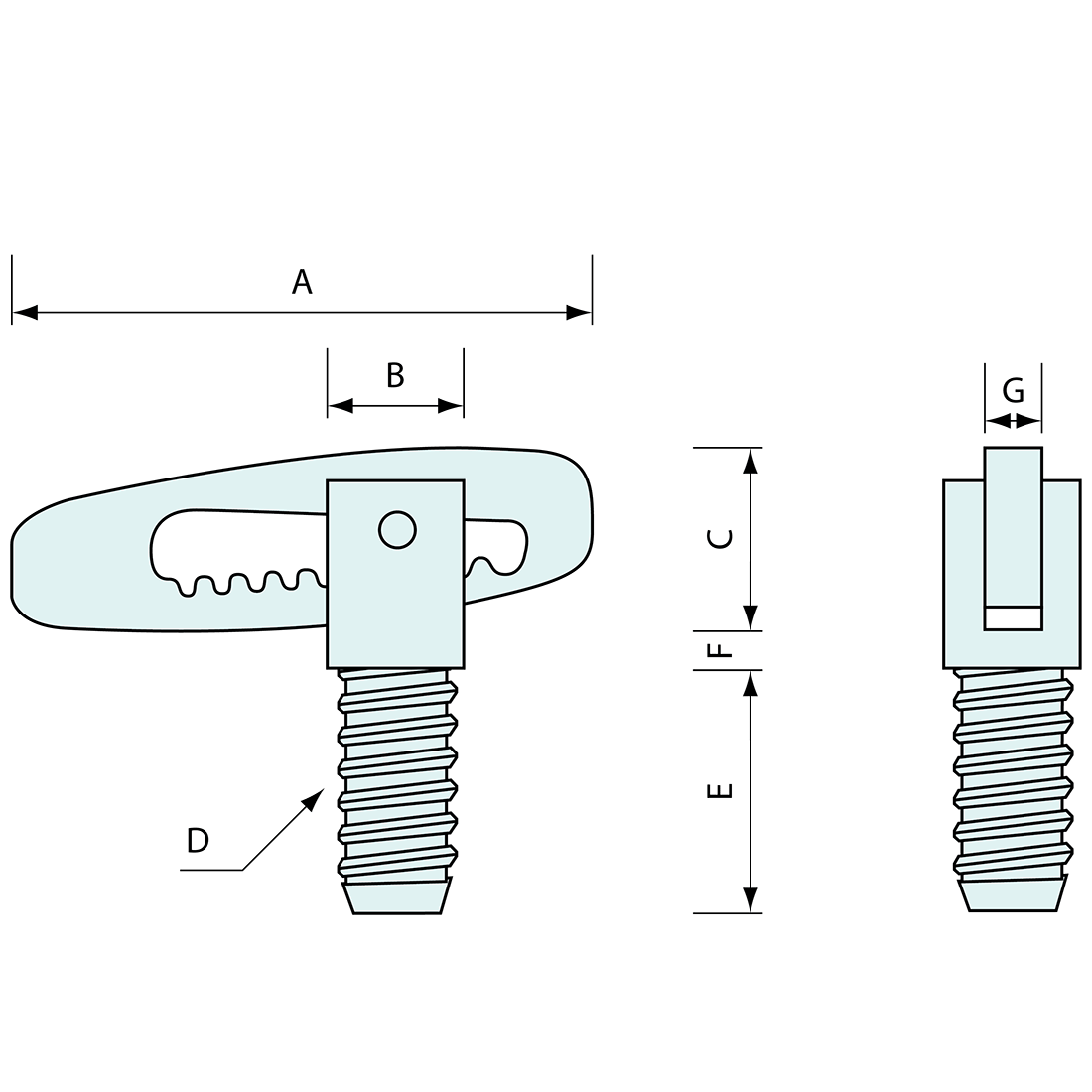 Anti Luce Fastener Ext Thread Stainless Steel M8 21mm
