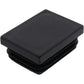 Rectangle Plug Ribbed Black 40x30mm