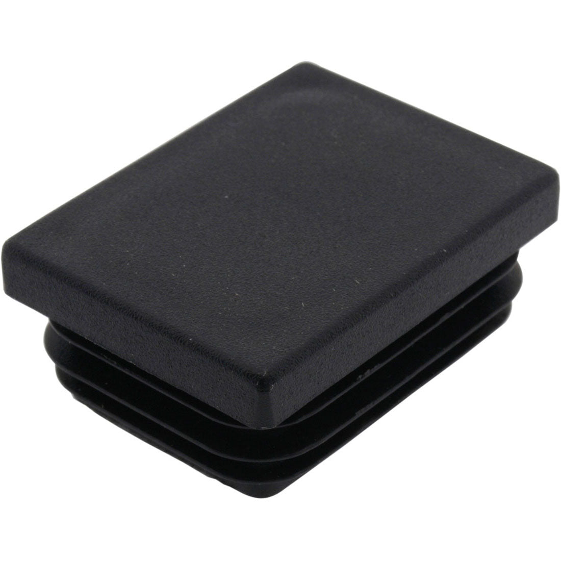Rectangle Plug Ribbed Black 40x30mm