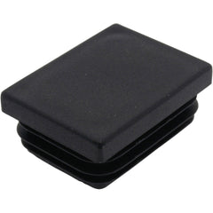 Rectangle Plug Ribbed Black 40x30mm