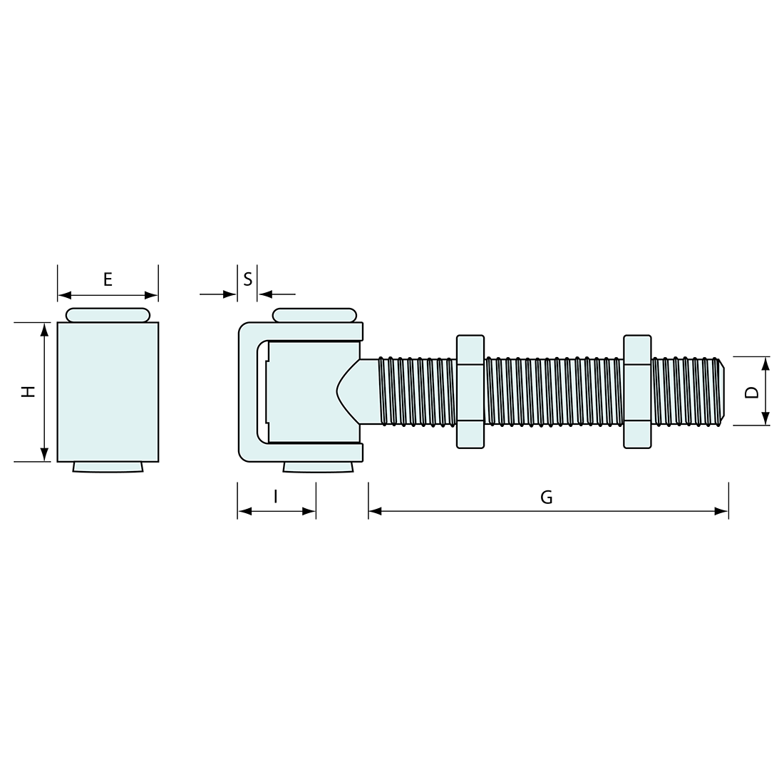 Gate Hinge 130mm M16 Thread