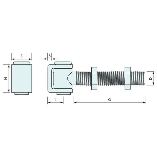 Gate Hinge 130mm M16 Thread