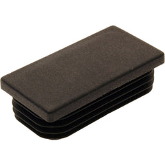 Rectangle Plug Ribbed Black 65x35mm