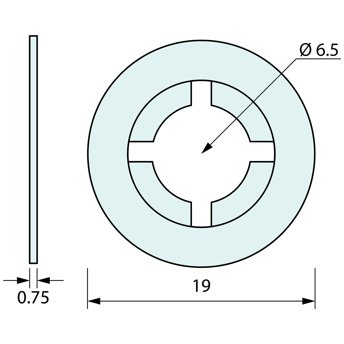 Spring Retaining Washer Nylon 16mm Head