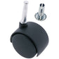 Twin Wheel Castor Socket Mount Black Nylon 50mm
