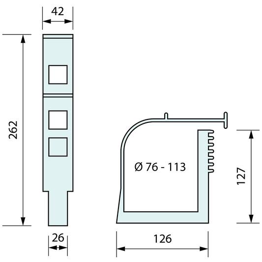 Square Medium Quick Clamp  76mm-114mm
