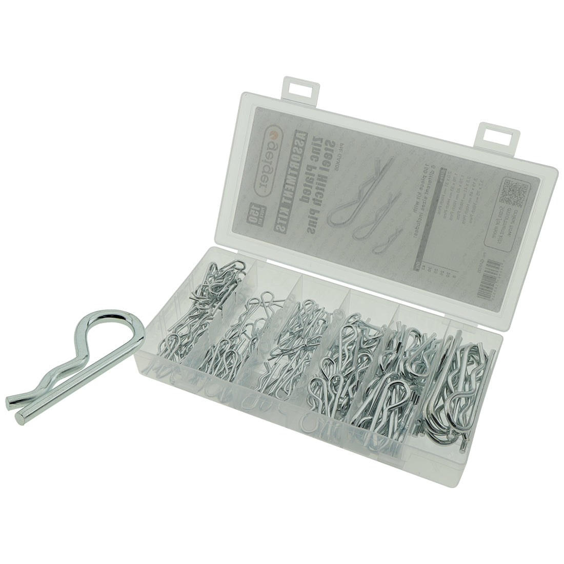 Zinc Plated Steel Hitch Pins Assorted 150 pce Kit