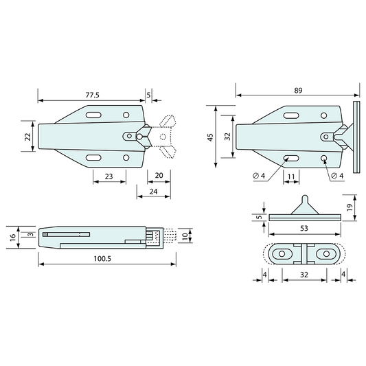 Mechanical Push Latch White 6kg