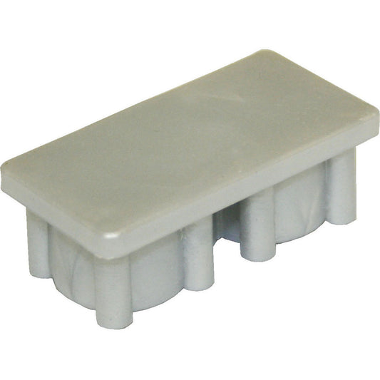 Rectangle Plug Smooth Silver 50.8x25.4mm