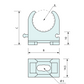 Screw Mount U Clamp Grey 40mm