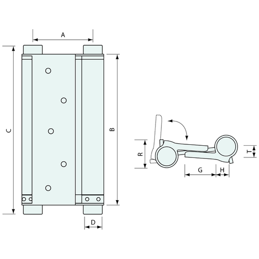 Double Acting Hinges Bomber Bommer Hinges Heavy Duty CoMac