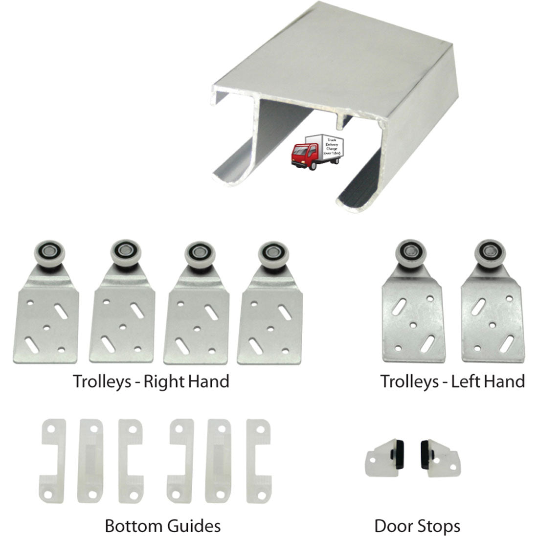 Aluminium Double Door Track And Trolley Kit