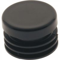 Round Plug Ribbed Black 25.4mm