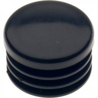Round Plug Ribbed Black 28.7mm