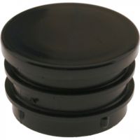 Round Plug Ribbed Black 35.1mm
