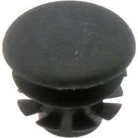 Round Plug Ribbed Black 10.0mm