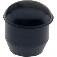 Domed Round Plug Smooth Black Nylon 19mm